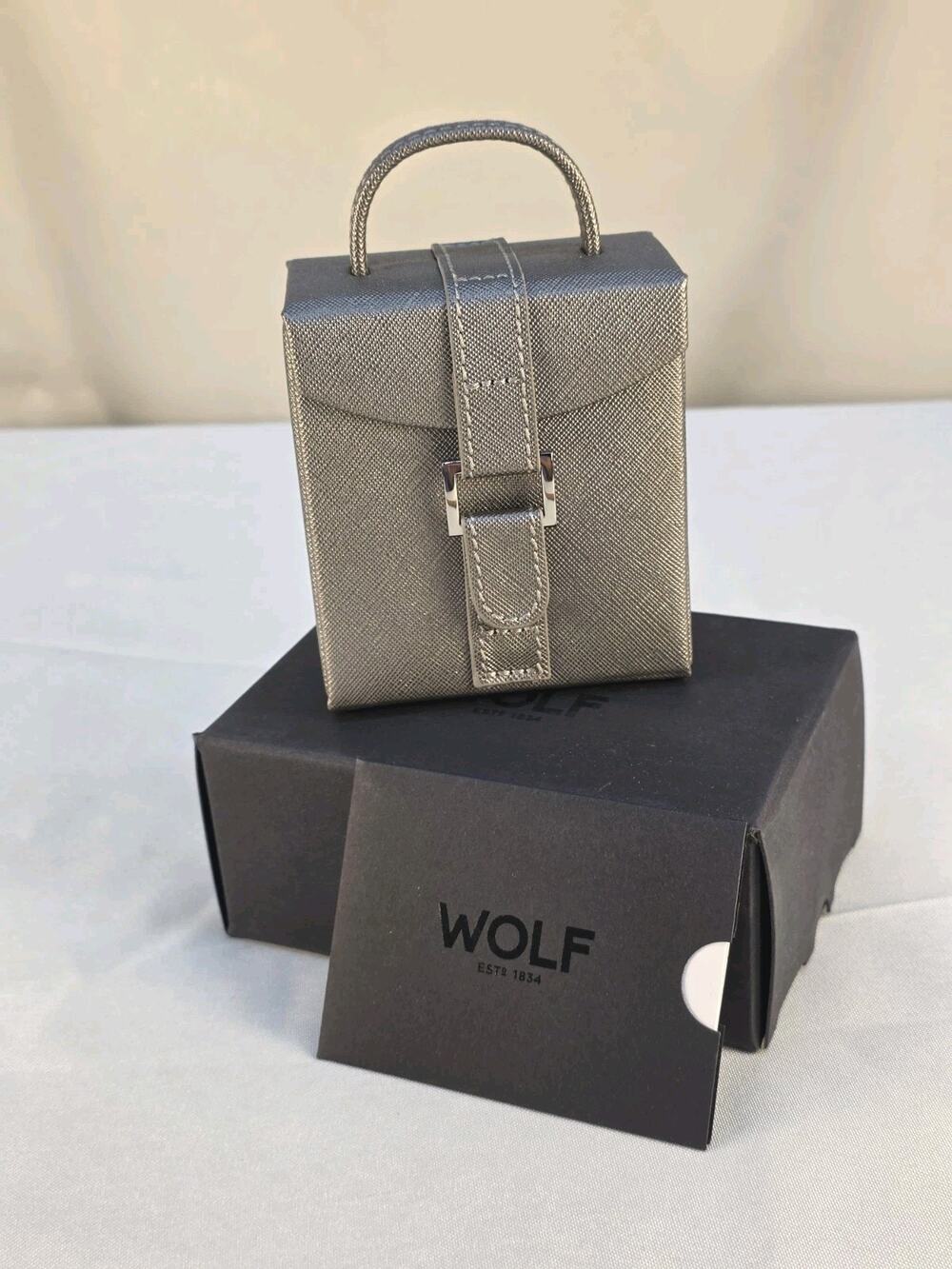 Wolf The Heritage Small Foldout Jewelry Box/Purse For Traveling Vacation NIB